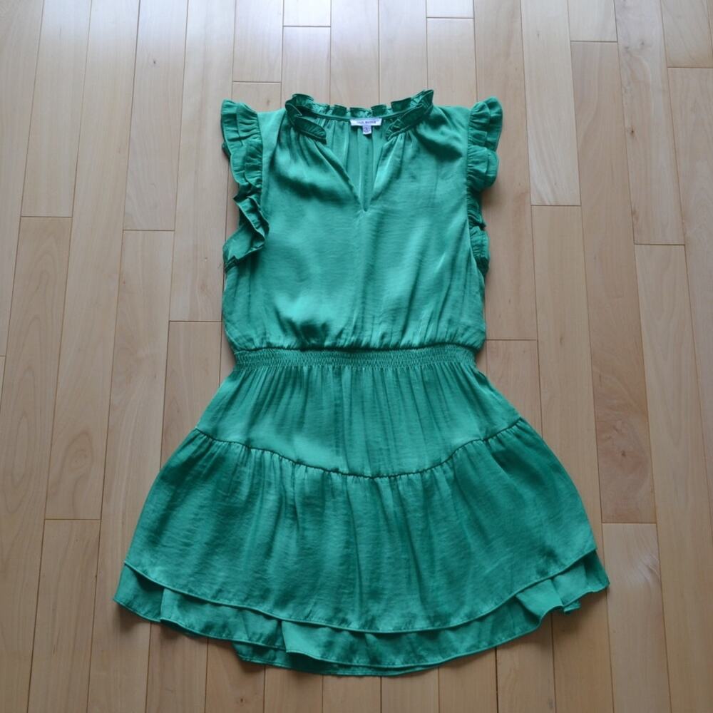 Steve Madden Prairie Dreams Cap Sleeve Mini Dress Size Large Green